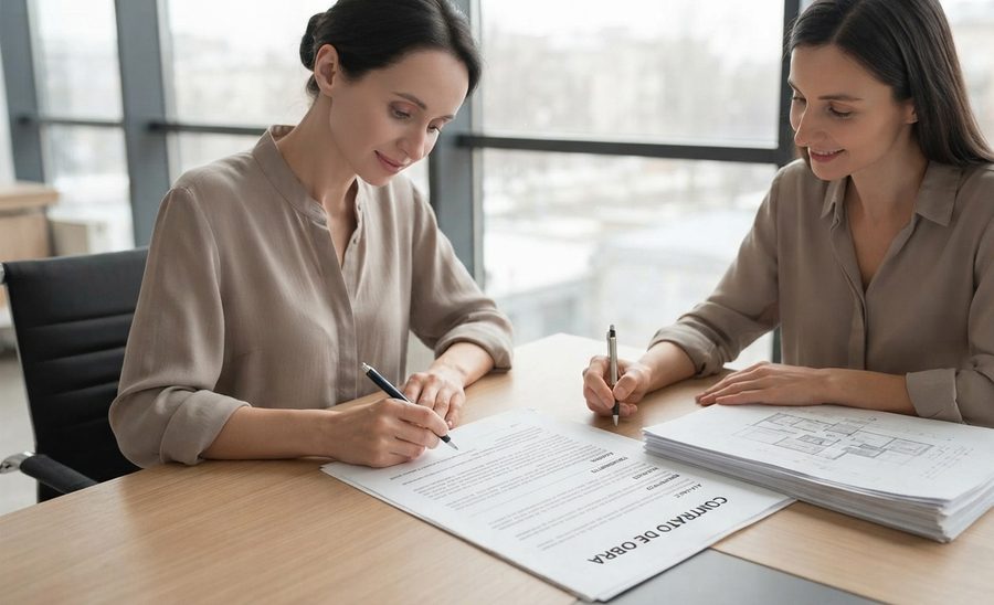 Firma de contrato de obra